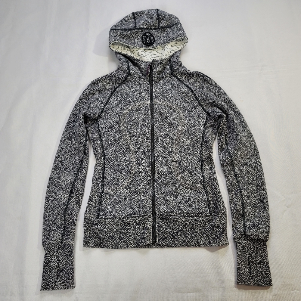 Lululemon Manifesto Script Scuba Jacket Hoodie Floral Womens Size 4